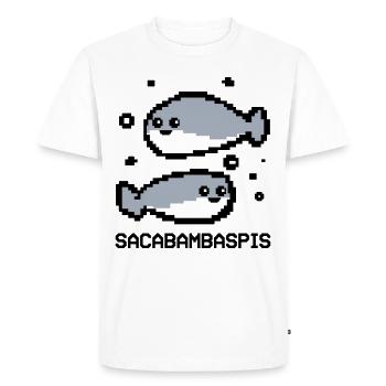 Poisson Meme Pixel Couple - T-shirt Premium bio Homme - blanc - Devant - Nico (187cm)