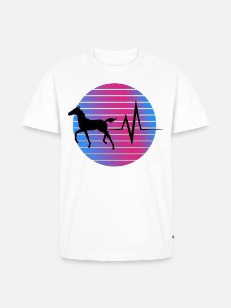 Pferd - EKG - Männer Premium Bio T-Shirt - Weiß