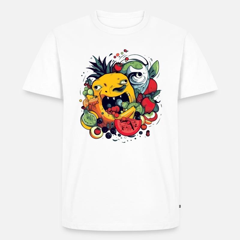 Fruit-devouring pineapple - Men's Premium Organic T-Shirt - white