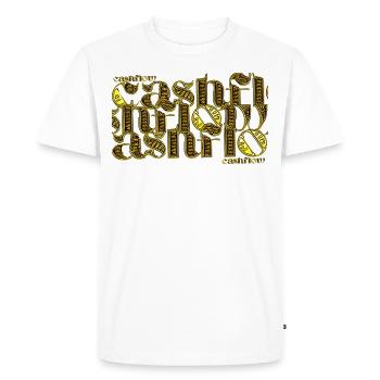 CASHFLOW *superlative ambition apparell* MONEY - Männer Premium Bio T-Shirt - Weiß - Vorne - Nico (187cm)