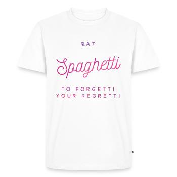 manger des spaghettis pour oublier vos regrettés - T-shirt Premium bio Homme - blanc - Devant - Nico (187cm)