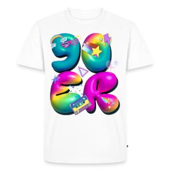 90s,retro,balloons,3d,90s,colorful - Men's Premium Organic T-Shirt - white - Front - Nico (187cm)