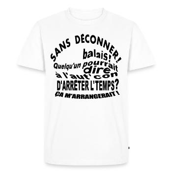Anniversaire Personnalisable / Humour / Drôle - T-shirt Premium bio Homme - blanc - Devant - Nico (187cm)