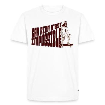 car rien n'est impossible - T-shirt Premium bio Homme - blanc - Devant - Nico (187cm)