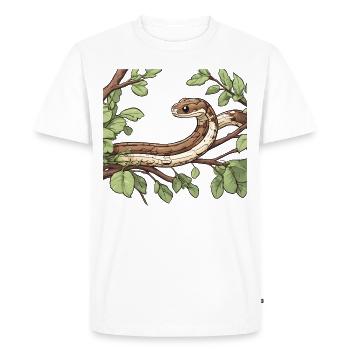 Snake in the tree - Men's Premium Organic T-Shirt - white - Front - Nico (187cm)