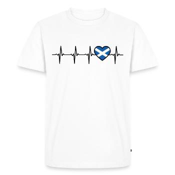 Écosse Heartbeat Drapeau Scots - T-shirt Premium bio Homme - blanc - Devant - Nico (187cm)