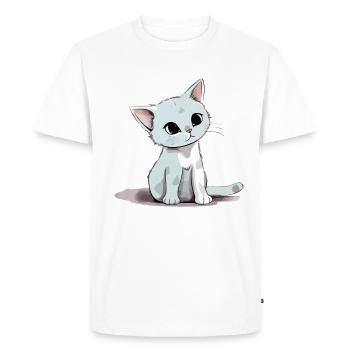 Tymus le bébé chat - T-shirt Premium bio Homme - blanc - Devant - Nico (187cm)