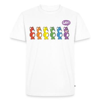 Proud! - T-shirt Premium bio Homme - blanc - Devant - Nico (187cm)