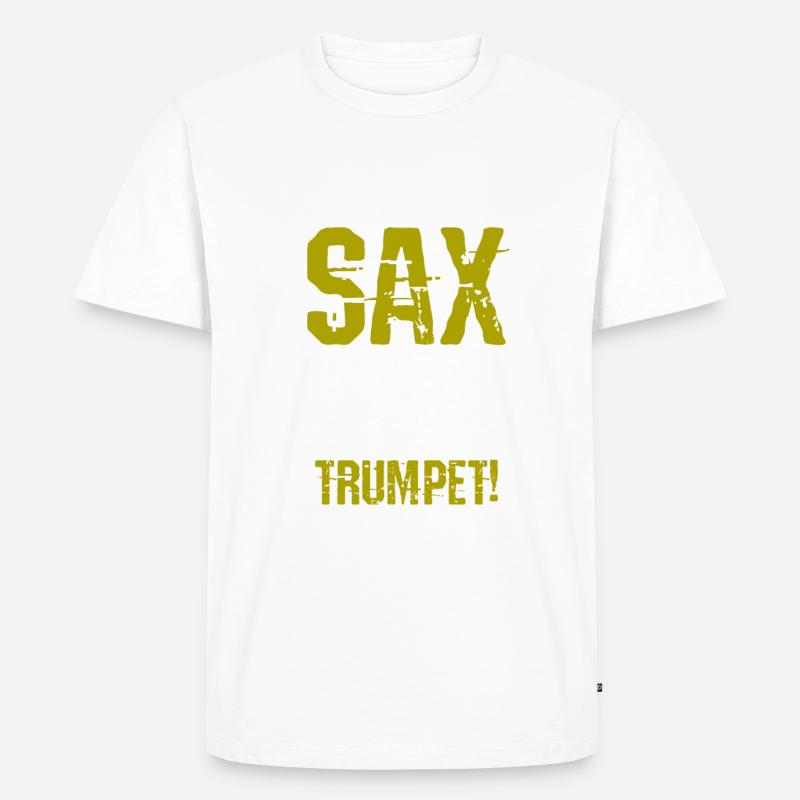 Saxophon - Männer Premium Bio T-Shirt - Weiß