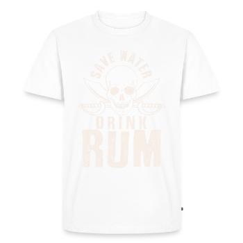 Sauvez le rhum de boisson de l'eau - T-shirt Premium bio Homme - blanc - Devant - Nico (187cm)