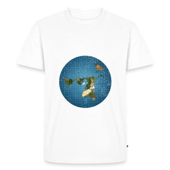 Flat Earth - Conspiracy Theory - Men's Premium Organic T-Shirt - white - Front - Nico (187cm)