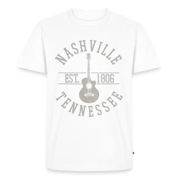Nashville Tennessee - Country Music Guitare - T-shirt Premium bio Homme - blanc - Devant - Nico (187cm)