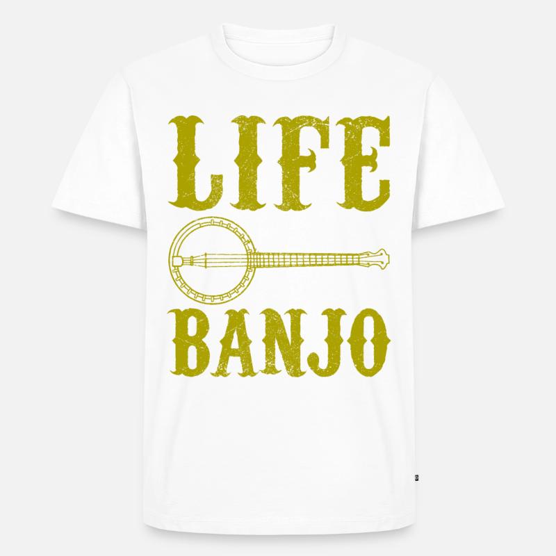 Banjo - Männer Premium Bio T-Shirt - Weiß