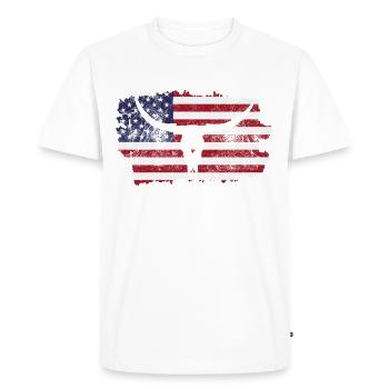 Drapeau américain Texas Longhorn Cowboy - T-shirt Premium bio Homme - blanc - Devant - Nico (187cm)
