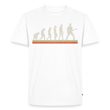 Gitarrist Evolution Vintage Retro Gitarre Geschenk - Männer Premium Bio T-Shirt - Weiß - Vorne - Nico (187cm)