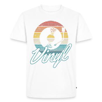 Platine Vinyle Vintage Rétro DJ Record - T-shirt Premium bio Homme - blanc - Devant - Nico (187cm)