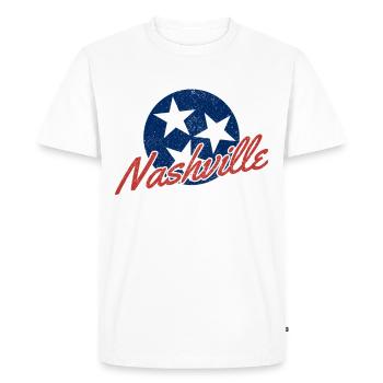 Drapeau de Nashville Tennessee Country Music Souvenir - T-shirt Premium bio Homme - blanc - Devant - Nico (187cm)