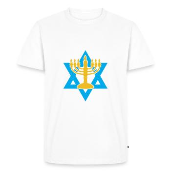 Hanoukka - T-shirt Premium bio Homme - blanc - Devant - Nico (187cm)