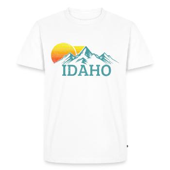 Souvenirs vintage Idaho USA - T-shirt Premium bio Homme - blanc - Devant - Nico (187cm)