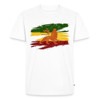 Lion Of Judah Reggae Musique Rastafari Rasta - T-shirt Premium bio Homme - blanc - Devant - Nico (187cm)