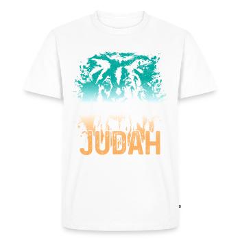 Lion Of Judah Reggae Musique Rastafari Rasta - T-shirt Premium bio Homme - blanc - Devant - Nico (187cm)
