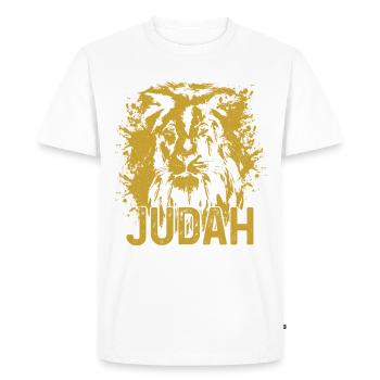 Lion Of Judah Reggae Musique Rastafari Rasta - T-shirt Premium bio Homme - blanc - Devant - Nico (187cm)