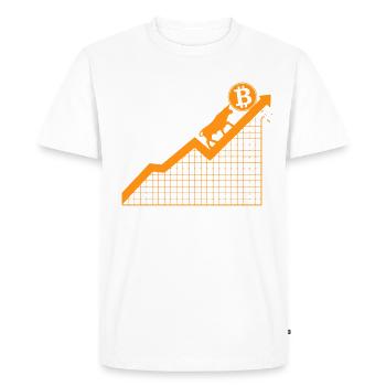 BITCOIN - T-shirt Premium bio Homme - blanc - Devant - Nico (187cm)