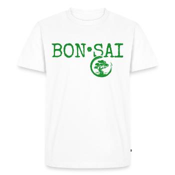 Bonsai - Männer Premium Bio T-Shirt - Weiß - Vorne - Nico (187cm)