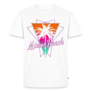 Miami Beach en Floride - T-shirt Premium bio Homme - blanc - Devant - Nico (187cm)