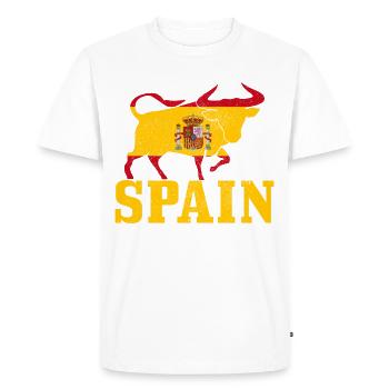 Espagne Taureau Taureau Drapeau espagnol - T-shirt Premium bio Homme - blanc - Devant - Nico (187cm)