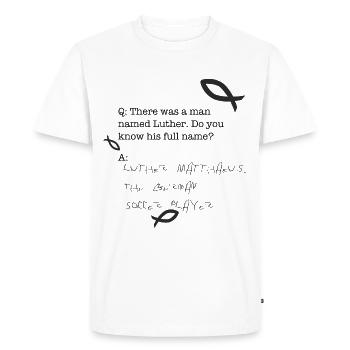 Martin Luther Matthew - T-shirt Premium bio Homme - blanc - Devant - Nico (187cm)