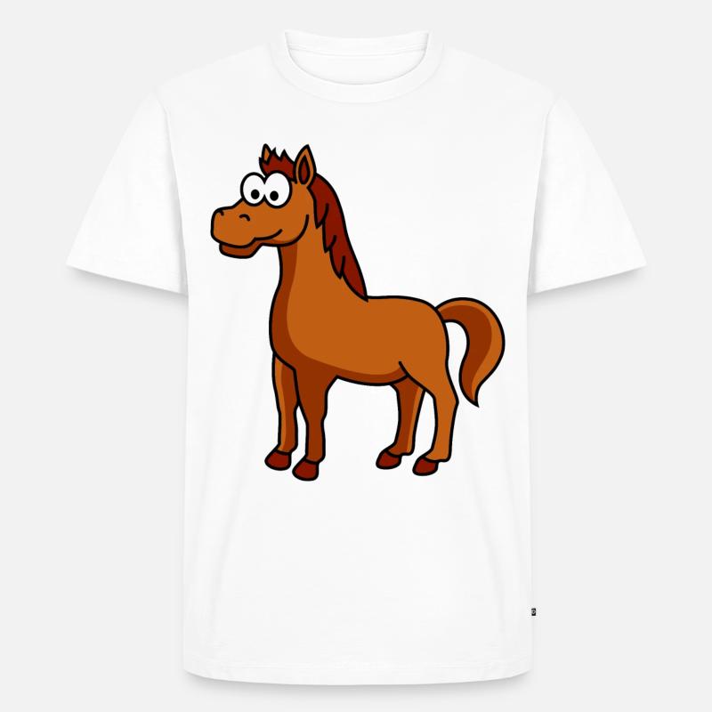 Pferd Comic Tier - Männer Premium Bio T-Shirt - Weiß