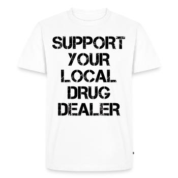 Soutiens ton dealer - T-shirt Premium bio Homme - blanc - Devant - Nico (187cm)