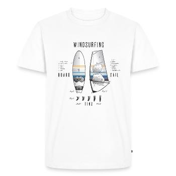 Matériel de Planche à Voile avec Ailerons - T-shirt Premium bio Homme - blanc - Devant - Nico (187cm)