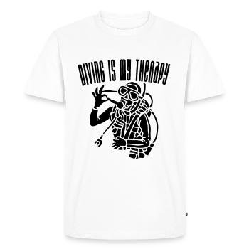 La plongée est ma thérapie (2) - T-shirt Premium bio Homme - blanc - Devant - Nico (187cm)