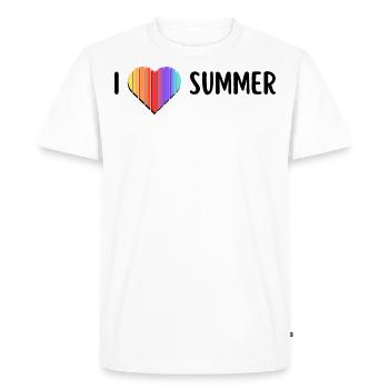 J’adore l’été - T-shirt Premium bio Homme - blanc - Devant - Nico (187cm)