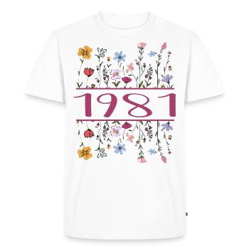 1981 Legendary Since 1981 Birthday 1981 Women - Men's Premium Organic T-Shirt - white - Front - Nico (187cm)