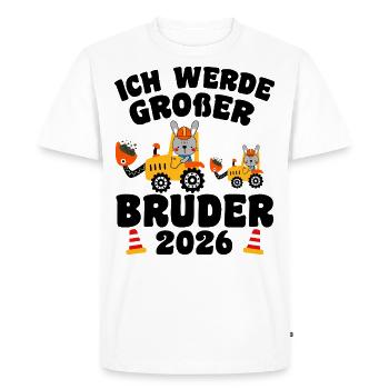 Je vais être un grand frère en 2026 - T-shirt Premium bio Homme - blanc - Devant - Nico (187cm)