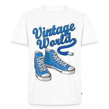 Blue vintage sneakers - Männer Premium Bio T-Shirt - Weiß - Vorne - Nico (187cm)