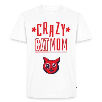 Maman chat folle - T-shirt Premium bio Homme - blanc - Devant - Nico (187cm)