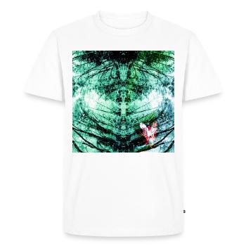 Forest Reflection Teal Butterfly - Men's Premium Organic T-Shirt - white - Front - Nico (187cm)