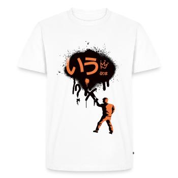 Abstract Sprayer Logo - Men's Premium Organic T-Shirt - white - Front - Nico (187cm)