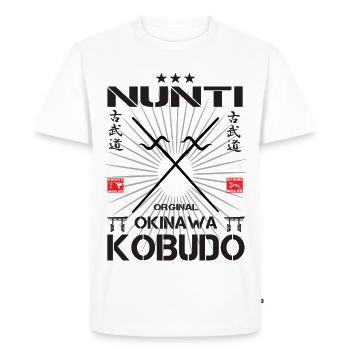 Nunti Okinawa Kobudo Design - Men's Premium Organic T-Shirt - white - Front - Nico (187cm)