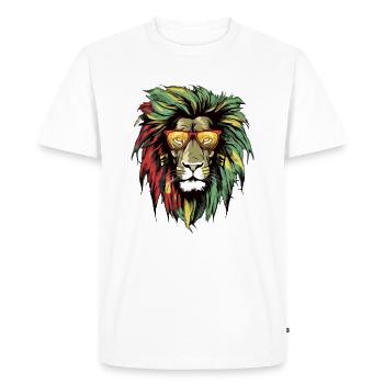 Kimo rasta lion - T-shirt Premium bio Homme - blanc - Devant - Nico (187cm)