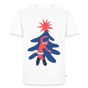 Père Noël dansant - T-shirt Premium bio Homme - blanc - Devant - Nico (187cm)