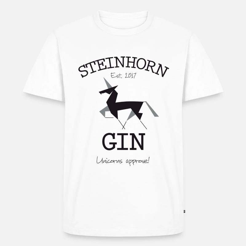 Steinhorn Gin - Est. 2017 - Männer Premium Bio T-Shirt - Weiß