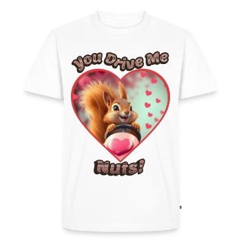 You Drive Me Nuts - Valentine Love Squirrel - Men's Premium Organic T-Shirt - white - Front - Nico (187cm)