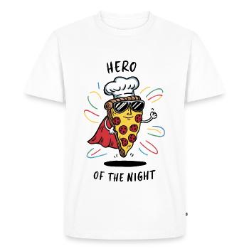 Leftover Pizza Hero - Men's Premium Organic T-Shirt - white - Front - Nico (187cm)