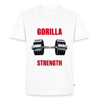 Force du gorille - T-shirt Premium bio Homme - blanc - Devant - Nico (187cm)