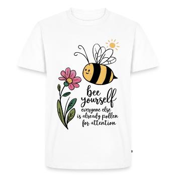 Abeille vous-même - T-shirt Premium bio Homme - blanc - Devant - Nico (187cm)
